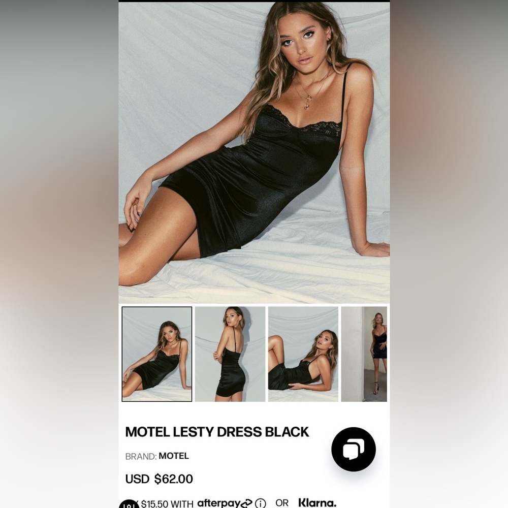 Motel Lesty Black Mini Dress